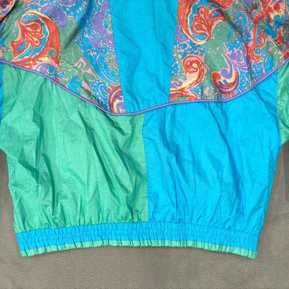 Giacca Sport Bomber Jacket Coat 80s 90s Shoulder Pads Retro Women's Size Medium - Picture 16 of 16